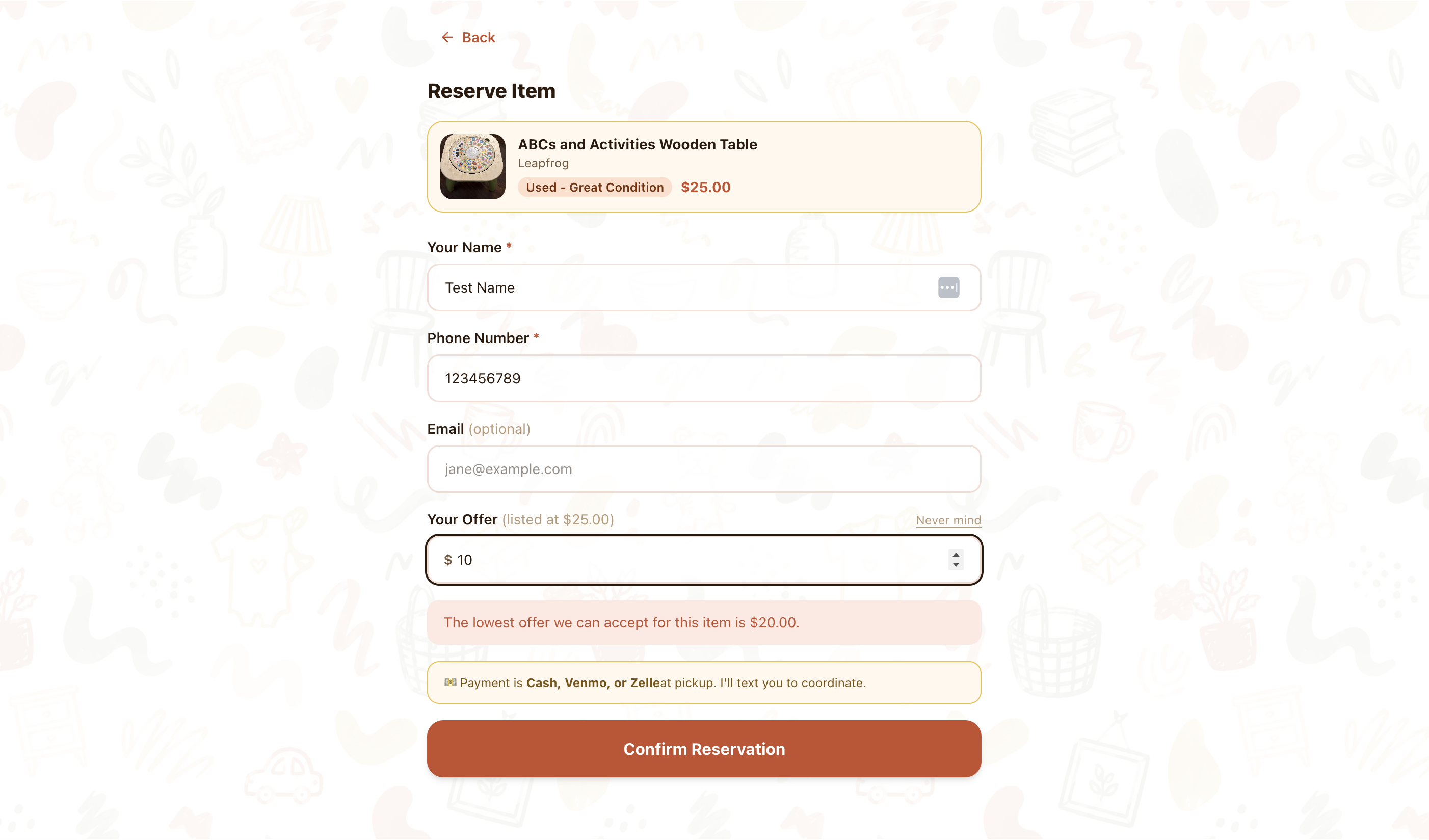 Offer floor validation — offers too far below listed price aren't accepted